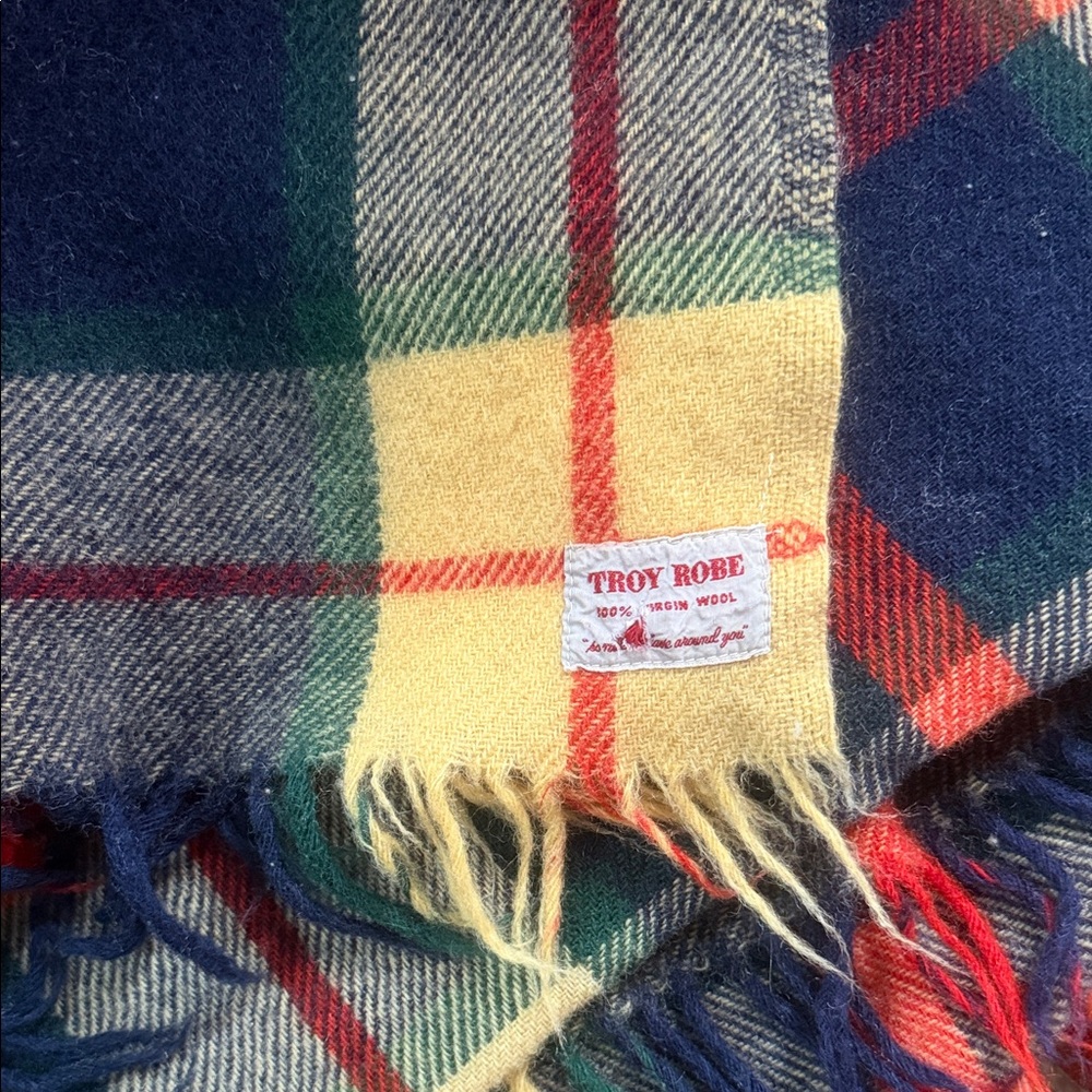 Troy Robe Plaid 100% Virgin Wool Scarf